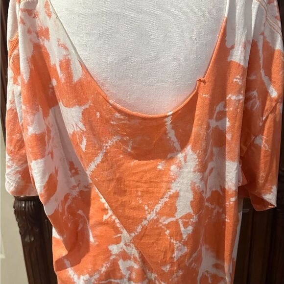 🟧 3 for $25 Orange and White Bleached And Distressed Women's Top - Picture 3 of 4